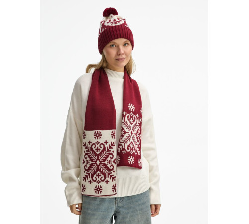 Шарф Wintertude M, красный с белым