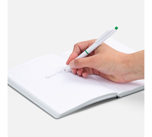 Ручка шариковая Bright Pop, белая с зеленым