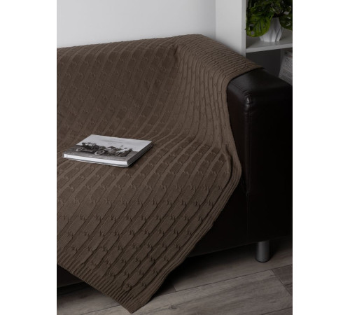 Плед Trenza, коричневый (какао)