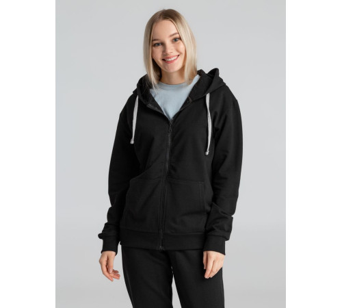 Толстовка на молнии с капюшоном Unit Siverga, черная