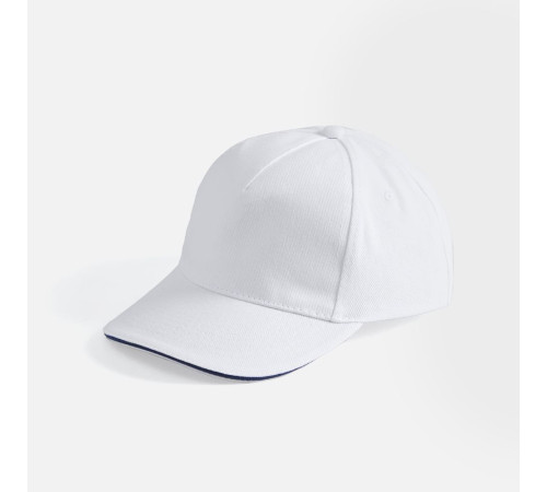 Бейсболка Long Beach, белая с темно-синим