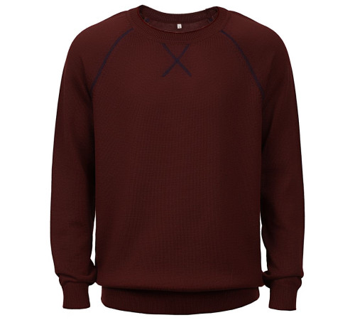 Джемпер Stitch с контрастной отделкой, бордовый с синим