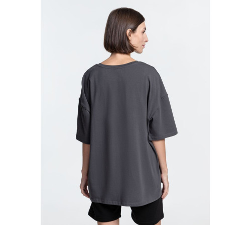 Футболка унисекс оверсайз Crosstown, темно-серая