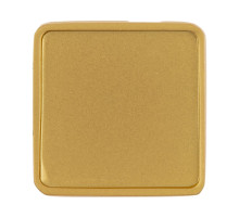 Квадратный шильдик на резинку Epoxi, матовый золотистый