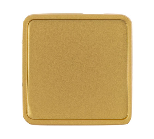 Квадратный шильдик на резинку Epoxi, матовый золотистый