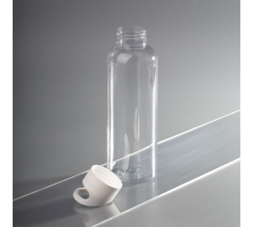 Бутылка для воды Plaske, прозрачная с белой крышкой