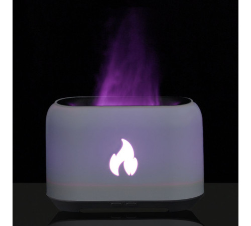 Увлажнитель-ароматизатор Fire Flick с имитацией пламени, белый
