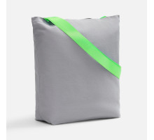 Шопер B5, серый с широкими зелеными ручками