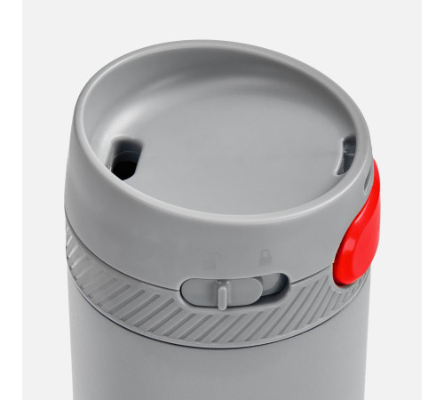Термостакан X1 с цветной кнопкой, серый с красным
