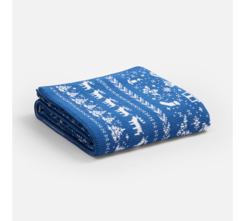 Плед Holidale, синий с молочным