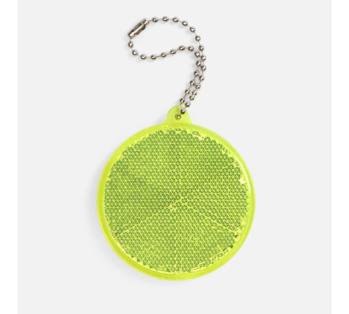 Пешеходный светоотражатель с цепочкой «Круг», неон-желтый