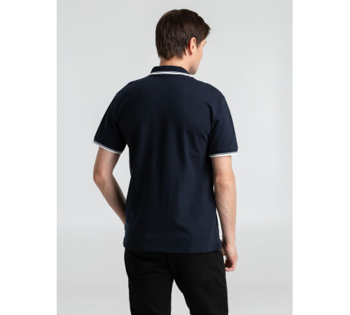 Рубашка поло мужская с контрастной отделкой Practice 270, темно-синий/белый
