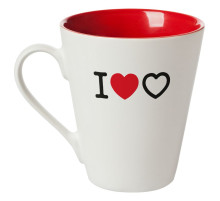 Кружка «Люблю любовь», белая с красным