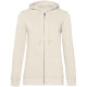 Толстовка на молнии с капюшоном женская BNC Inspire (Organic), молочно-белая