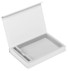 Коробка Silk с ложементом под ежедневник 15х21 см и ручку, ver.2, белая