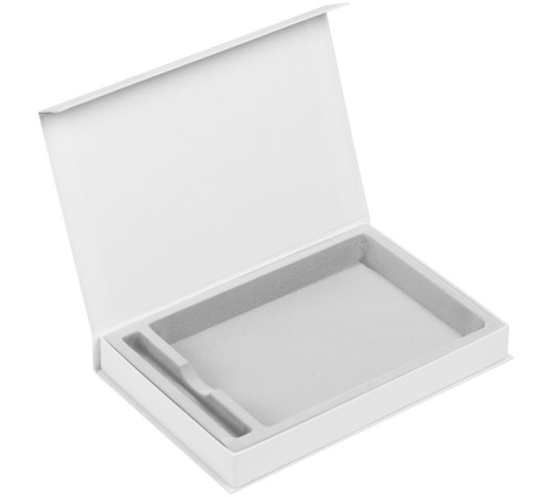 Коробка Silk с ложементом под ежедневник 15х21 см и ручку, ver.2, белая