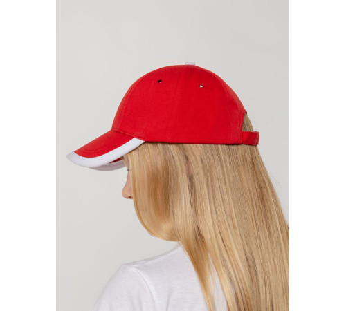 Бейсболка Honor, красная с белым кантом