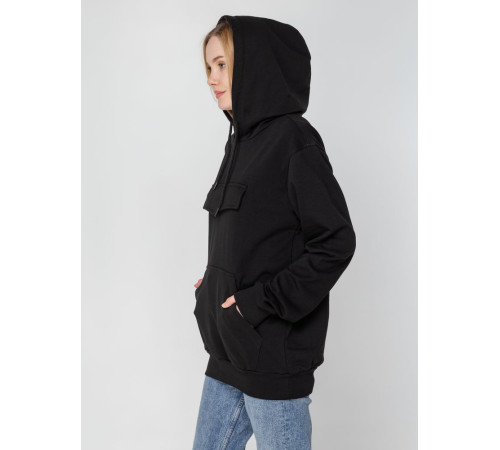 Худи унисекс с карманом на груди Chest Pocket, черное