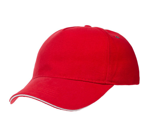 Бейсболка Classic, красная с белым кантом