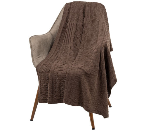 Плед Snippet, коричневый меланж