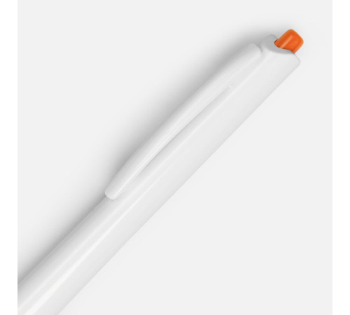 Ручка шариковая Tick, белая с оранжевым