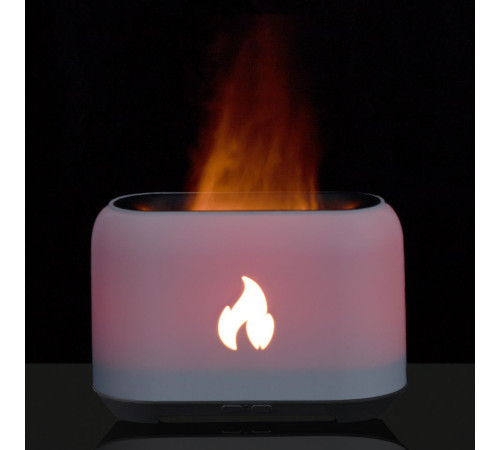 Увлажнитель-ароматизатор Fire Flick с имитацией пламени, белый