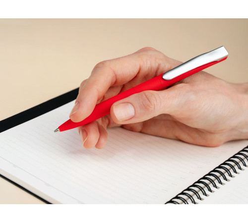 Ручка шариковая Pin Soft Touch, красная