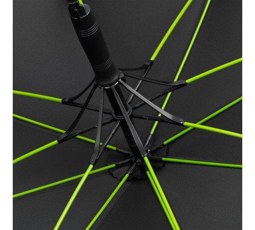 Зонт-трость с цветными спицами Color Style, зеленое яблоко, с черной ручкой