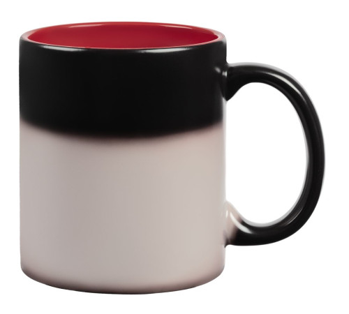 Кружка-хамелеон On Display, матовая, черная с красным