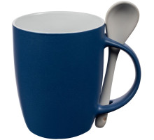 Кружка с ложкой Cheer Up, ver.2, синяя