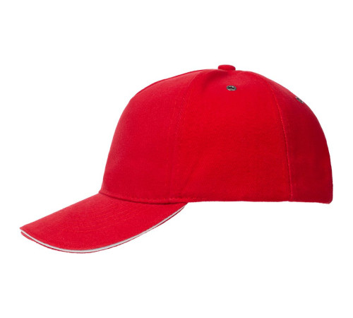 Бейсболка Classic, красная с белым кантом