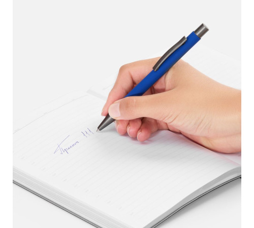 Ручка шариковая Atento Soft Touch, ярко-синяя