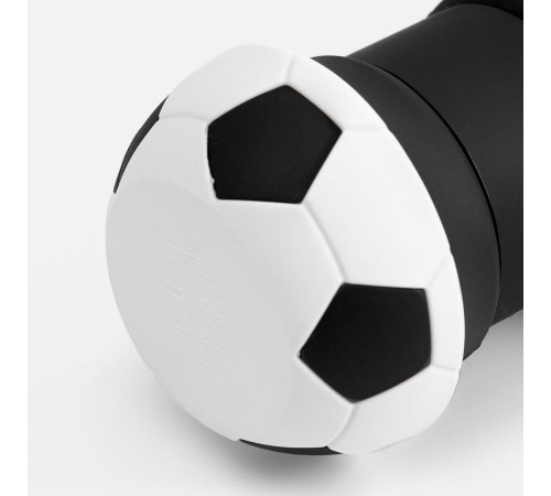 Складная бутылка для воды Football Flex, белая с черным