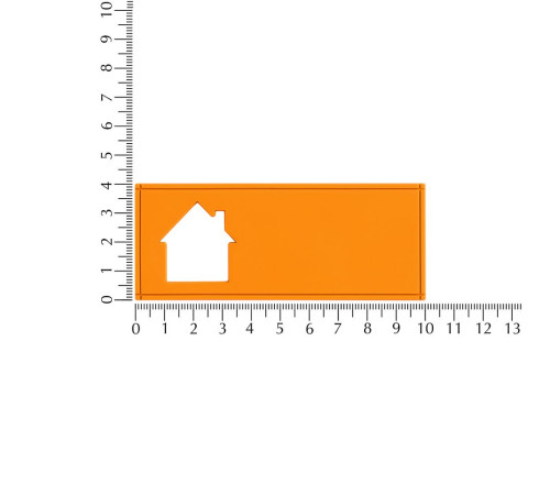Лейбл из ПВХ с вырубкой «Дом», оранжевый неон