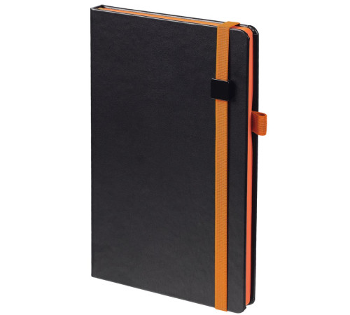 Ежедневник Ton Black, недатированный, черный с оранжевым