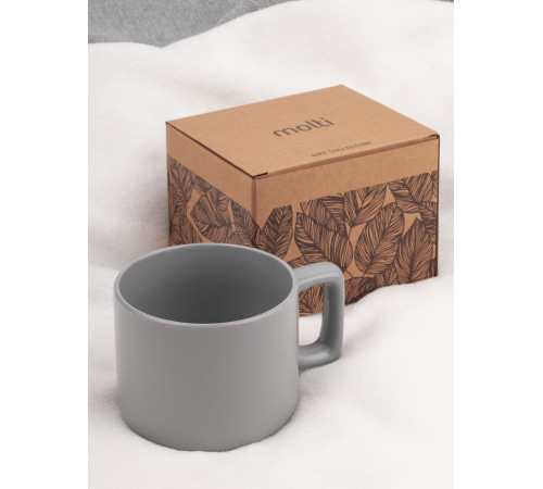 Чашка Jumbo в коробке матовая, светло-серая