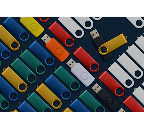 Флешка Twist Color, белая с желтым, 8 Гб