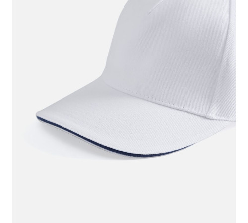 Бейсболка Long Beach, белая с темно-синим