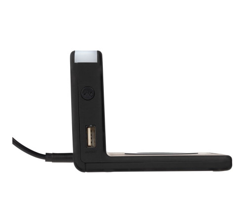 Часы настольные с беспроводным зарядным устройством Pitstop, черные