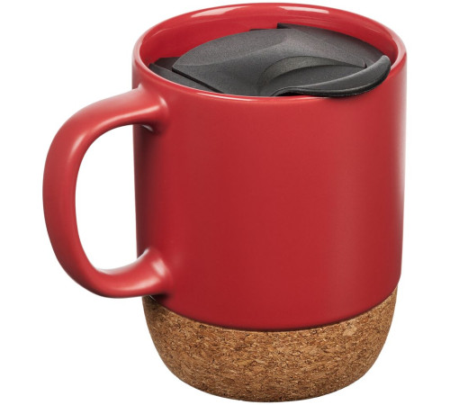 Кружка с пробковой подставкой Corky Walk, красная