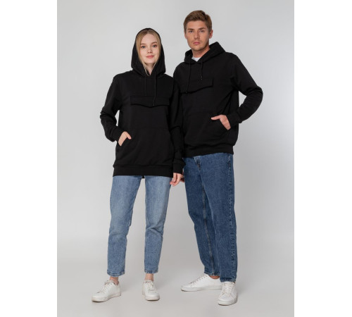 Худи унисекс с карманом на груди Chest Pocket, черное