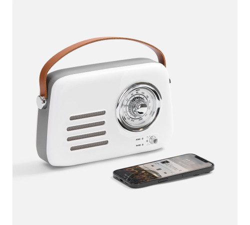 Bluetooth-колонка с радио Retronica, белая