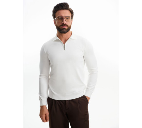 Рубашка поло мужская с длинным рукавом Terrazzo, белая