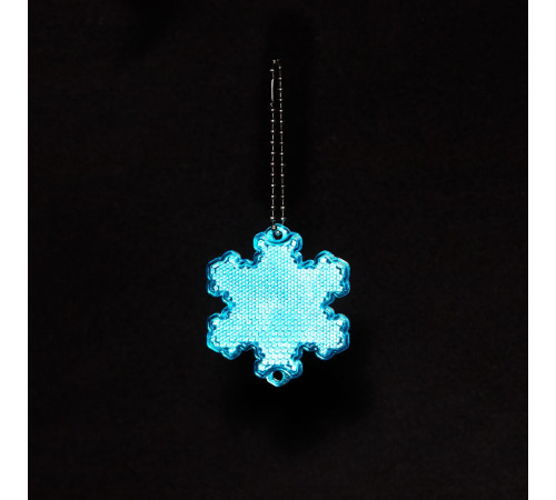 Пешеходный светоотражатель с цепочкой «Снежинка», синий
