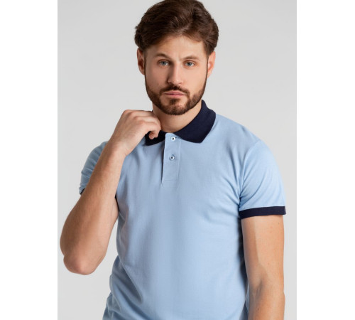 Рубашка поло Prince 190, голубая с темно-синим