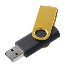 Флешка Twist Color, черная с желтым, 8 Гб