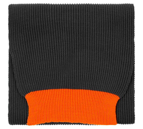 Шарф Snappy, темно-серый (антрацит) с оранжевым