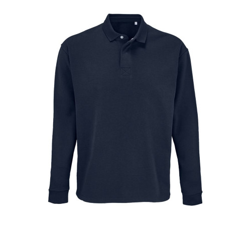 Рубашка поло оверсайз с длинным рукавом Heritage, темно-синяя