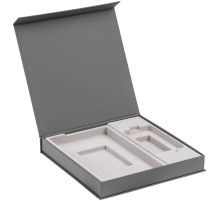 Коробка Modum с ложементом под ежедневник 13х21 см и аккумулятор, серая