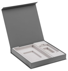 Коробка Modum с ложементом под ежедневник 13х21 см и аккумулятор, серая